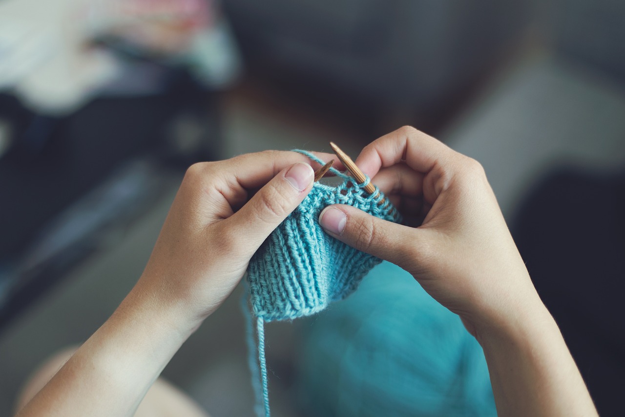 Woman knitting