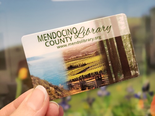 photo of hand holding a library card