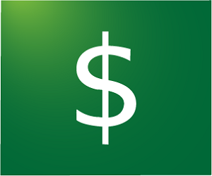 dollar symbol with green background