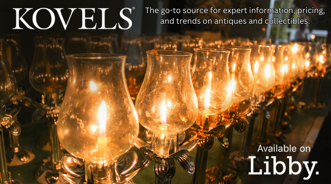 Kovels The go-to source for expert information, pricing, and trends on antiques and collectibles. Available on Libby. Photo of lamps.