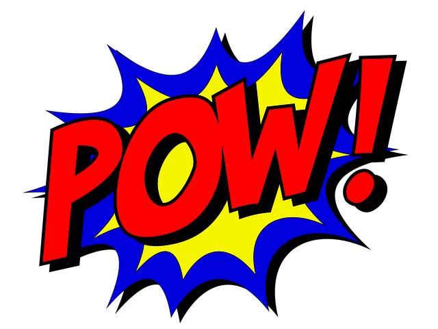 Pow with exclamation and burst like in comics