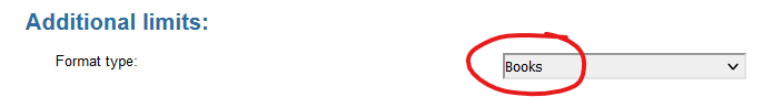 How to select Format type in Advanced Search.