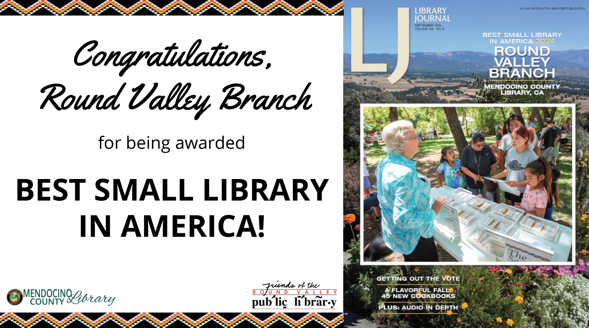 Round Valley Branch Library awarded Best Small Library in America!